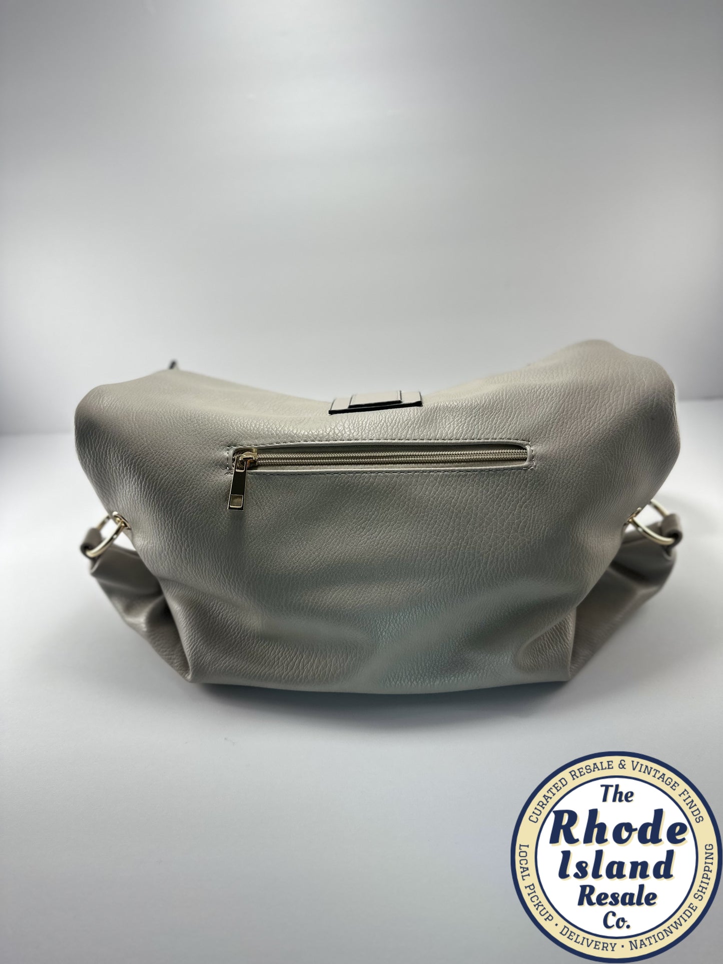 Mia K. Collection Taupe Genuine Leather Shoulder Bag