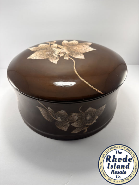 Vintage Otagiri Lacquerware Floral Lidded Bowl – Japanese Decorative Box