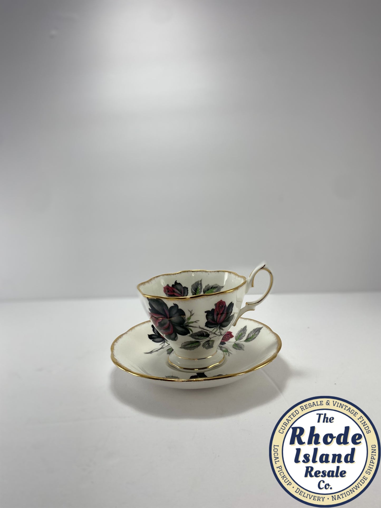 Royal Albert "Midnight Rose" Bone China Teacup & Saucer Set